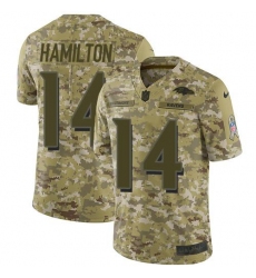 Men's Nike Baltimore Ravens #14 Kyle Hamilton Camo Stitched NFL Limited 2018 Salute To Service Jersey