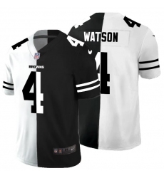 Men's Cleveland Browns #4 Deshaun Watson Black V White Peace Split Nike Vapor Untouchable Limited NFL Jersey