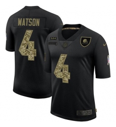 Men's Cleveland Browns #4 Deshaun Watson Nike 2020 Salute To Service Camo Limited NFL Jersey Black