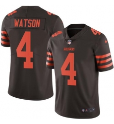 Men's Nike Cleveland Browns #4 Deshaun Watson Brown Stitched NFL Limited Rush Jersey