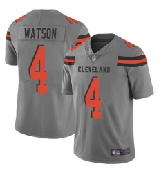 Men's Nike Cleveland Browns #4 Deshaun Watson Gray Stitched NFL Limited Inverted Legend Jersey