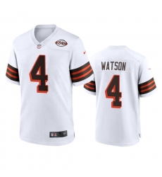 Men's Nike Cleveland Browns #4 Deshaun Watson Nike 1946 Collection Alternate Game Limited NFL Jersey - White