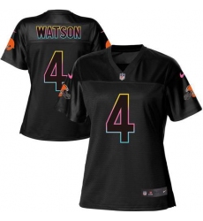 Women's Nike Cleveland Browns #4 Deshaun Watson Black NFL Fashion Game Jersey