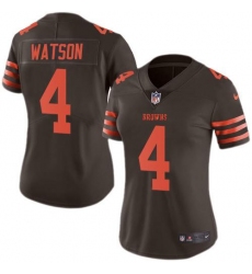 Women's Nike Cleveland Browns #4 Deshaun Watson Brown Stitched NFL Limited Rush Jersey