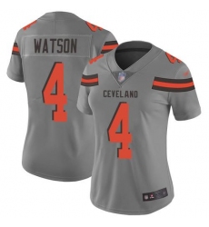 Women's Nike Cleveland Browns #4 Deshaun Watson Gray Stitched NFL Limited Inverted Legend Jersey