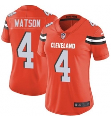 Women's Nike Cleveland Browns #4 Deshaun Watson Orange Alternate Stitched NFL Vapor Untouchable Limited Jersey