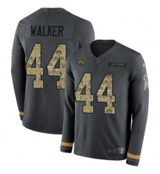 Men's Nike Jacksonville Jaguars #44 Travon Walker Anthracite Salute To Service Stitched NFL Limited Therma Long Sleeve Jersey