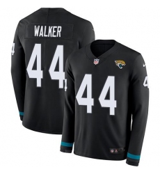 Men's Nike Jacksonville Jaguars #44 Travon Walker Black Team Color Stitched NFL Limited Therma Long Sleeve Jersey