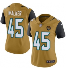 Women's Nike Jacksonville Jaguars #44 Travon Walker Gold Stitched NFL Limited Rush Jersey