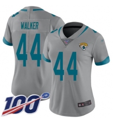 Women's Nike Jacksonville Jaguars #44 Travon Walker Silver Stitched NFL Limited Inverted Legend 100th Season Jersey