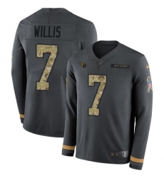 Men's Nike Tennessee Titans #7 Malik Willis Anthracite Salute To Service Stitched NFL Limited Therma Long Sleeve Jersey