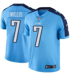 Men's Nike Tennessee Titans #7 Malik Willis Light Blue Stitched NFL Limited Rush Jersey