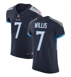 Men's Nike Tennessee Titans #7 Malik Willis Navy Blue Team Color Stitched NFL Vapor Untouchable Elite Jersey