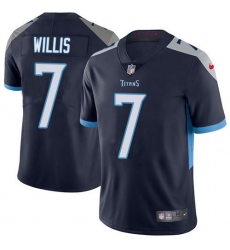 Men's Nike Tennessee Titans #7 Malik Willis Navy Blue Team Color Stitched NFL Vapor Untouchable Limited Jersey