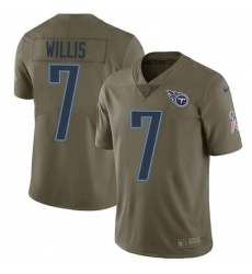 Men's Nike Tennessee Titans #7 Malik Willis Olive Stitched NFL Limited 2017 Salute To Service Jersey