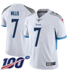 Men's Nike Tennessee Titans #7 Malik Willis White Stitched NFL 100th Season Vapor Limited Jersey