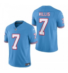 Men's Tennessee Titans Malik Willis Light Blue Oilers Throwback Vapor F.U.S.E. Limited Jersey