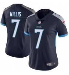 Women's Nike Tennessee Titans #7 Malik Willis Navy Blue Team Color Stitched NFL Vapor Untouchable Limited Jersey