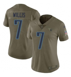 Women's Nike Tennessee Titans #7 Malik Willis Olive Stitched NFL Limited 2017 Salute To Service Jersey