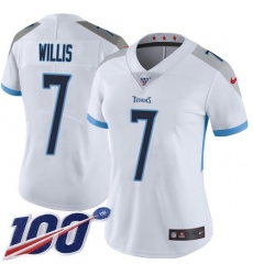 Women's Nike Tennessee Titans #7 Malik Willis White Stitched NFL 100th Season Vapor Limited Jersey