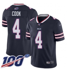 Men's Nike Buffalo Bills #4 James Cook Navy Stitched NFL Limited Inverted Legend 100th Season Jersey