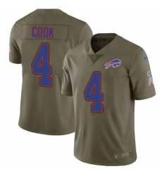 Men's Nike Buffalo Bills #4 James Cook Olive Stitched NFL Limited 2017 Salute To Service Jersey