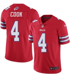 Men's Nike Buffalo Bills #4 James Cook Red Stitched NFL Limited Rush Jersey