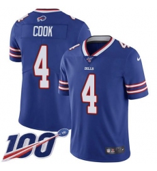 Men's Nike Buffalo Bills #4 James Cook Royal Blue Team Color Stitched NFL 100th Season Vapor Untouchable Limited Jersey