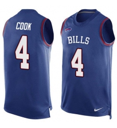 Men's Nike Buffalo Bills #4 James Cook Royal Blue Team Color Stitched NFL Limited Tank Top Jersey