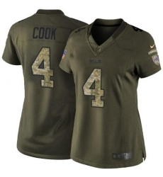 Women's Nike Buffalo Bills #4 James Cook Green Stitched NFL Limited 2015 Salute To Service Jersey