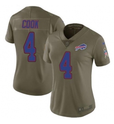 Women's Nike Buffalo Bills #4 James Cook Olive Stitched NFL Limited 2017 Salute To Service Jersey