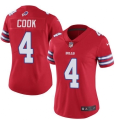 Women's Nike Buffalo Bills #4 James Cook Red Stitched NFL Limited Rush Jersey