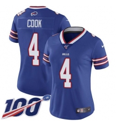 Women's Nike Buffalo Bills #4 James Cook Royal Blue Team Color Stitched NFL 100th Season Vapor Untouchable Limited Jersey