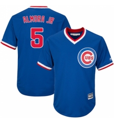 Men's Majestic Chicago Cubs #5 Albert Almora Jr Replica Royal Blue Cooperstown Cool Base MLB Jersey