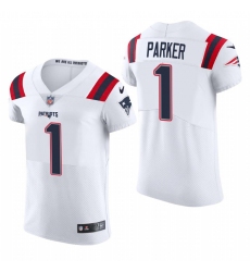 Men's New England Patriots #1 DeVante Parker Nike White Team Color Stitched NFL 2020 Vapor Untouchable Elite Jersey