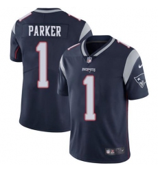 Men's Nike New England Patriots #1 DeVante Parker Navy Blue Team Color Stitched NFL Vapor Untouchable Limited Jersey