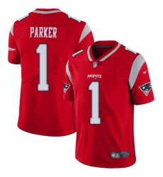 Men's Nike New England Patriots #1 DeVante Parker Red Stitched NFL Limited Inverted Legend Jersey