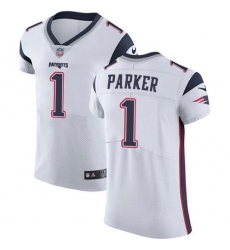 Men's Nike New England Patriots #1 DeVante Parker White Stitched NFL Vapor Untouchable Elite Jersey