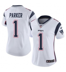 Women's Nike New England Patriots #1 DeVante Parker White Stitched NFL Vapor Untouchable Limited Jersey