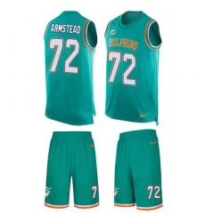 Men's Nike Miami Dolphins #72 Terron Armstead Aqua Green Team Color Stitched NFL Limited Tank Top Suit Jersey