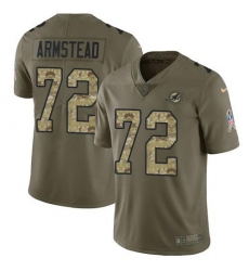 Men's Nike Miami Dolphins #72 Terron Armstead Olive Camo Stitched NFL Limited 2017 Salute To Service Jersey