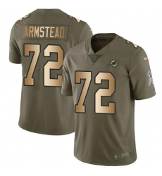 Men's Nike Miami Dolphins #72 Terron Armstead Olive Gold Stitched NFL Limited 2017 Salute To Service Jersey