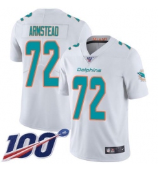 Men's Nike Miami Dolphins #72 Terron Armstead White Stitched NFL 100th Season Vapor Limited Jersey