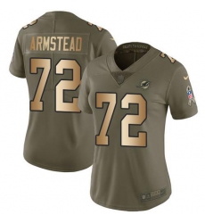 Women's Nike Miami Dolphins #72 Terron Armstead Olive Gold Stitched NFL Limited 2017 Salute To Service Jersey