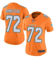 Women's Nike Miami Dolphins #72 Terron Armstead Orange Stitched NFL Limited Rush Jersey