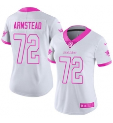 Women's Nike Miami Dolphins #72 Terron Armstead White Pink Stitched NFL Limited Rush Fashion Jersey