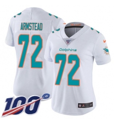 Women's Nike Miami Dolphins #72 Terron Armstead White Stitched NFL 100th Season Vapor Untouchable Limited Jersey