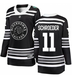 Women's Chicago Blackhawks #11 Jordan Schroeder Black 2019 Winter Classic Fanatics Branded Breakaway NHL Jersey