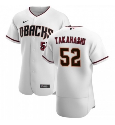 Men's Nike Arizona Diamondbacks #52 Bo Takahashi White Crimson Authentic Home Team MLB Jersey