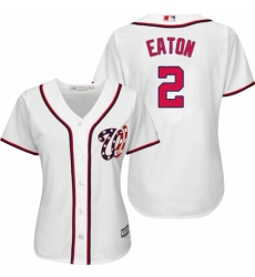 Women's Majestic Washington Nationals #2 Adam Eaton Authentic White Home Cool Base MLB Jersey